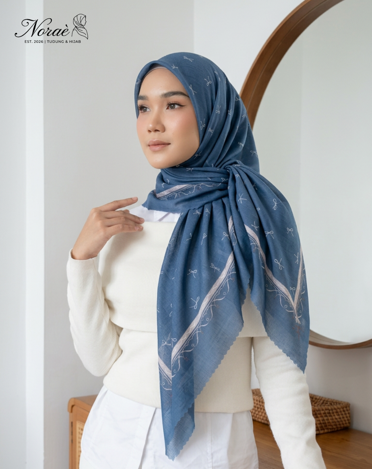 TUDUNG BAWAL PRINTED BIDANG 48 Cotton Voile Budi Sutera Design