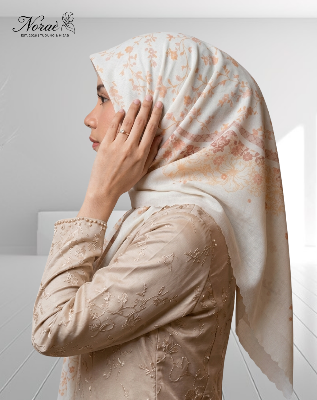 TUDUNG BAWAL PRINTED BIDANG 48 Cotton Voile High End Design
