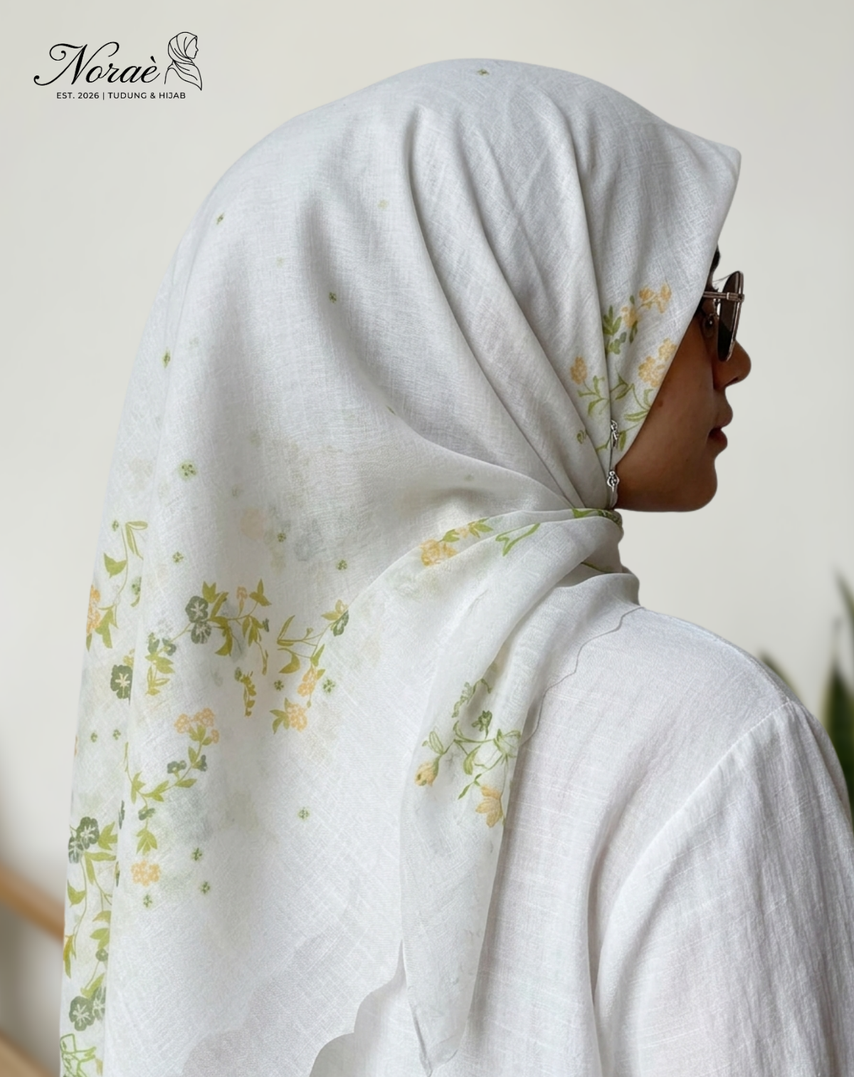 TUDUNG BAWAL PRINTED BIDANG 48 Cotton Voile Flower Pieces Design