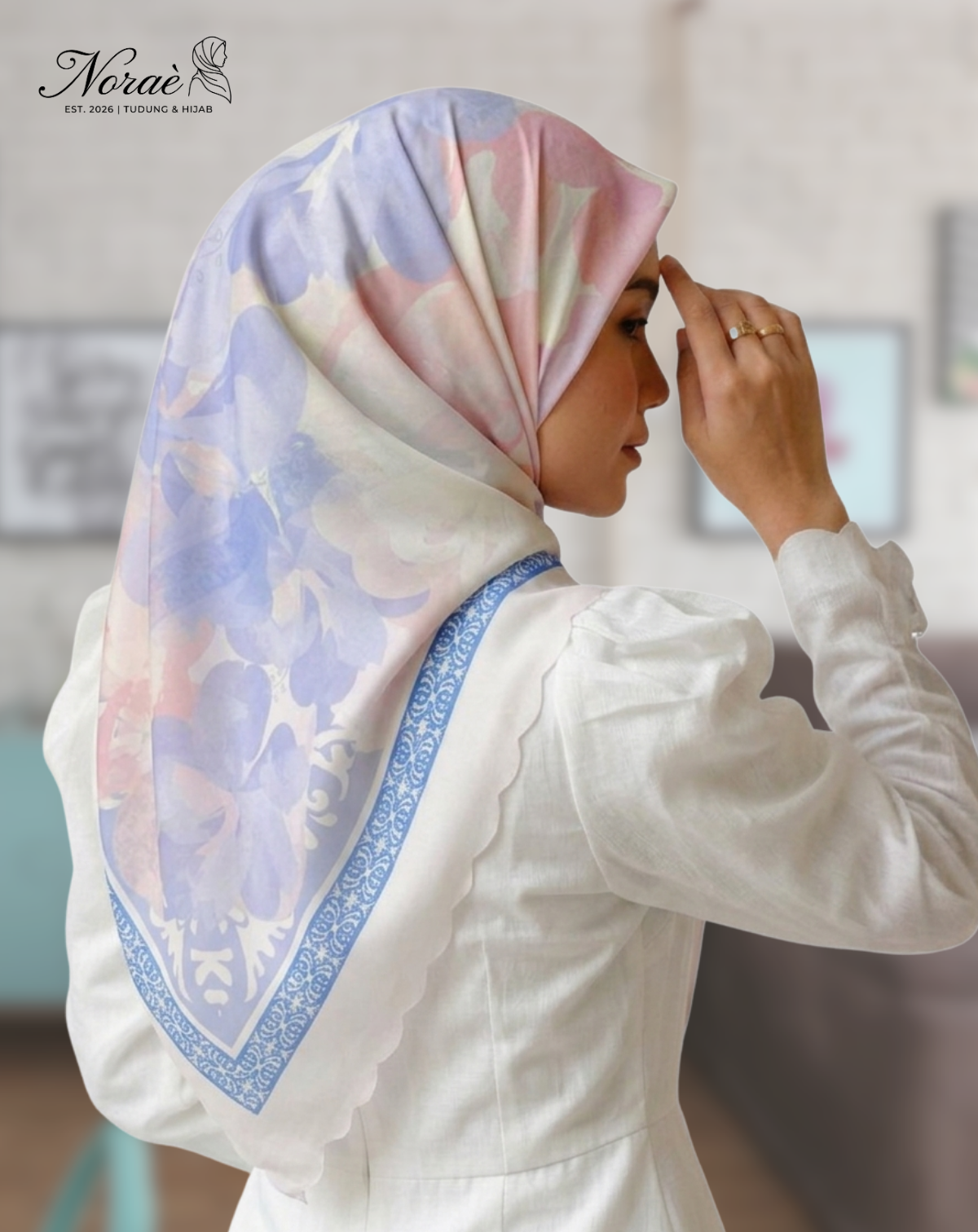 TUDUNG BAWAL PRINTED BIDANG 48 Cotton Voile Mix Color Design