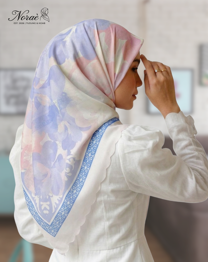 TUDUNG BAWAL PRINTED BIDANG 48 Cotton Voile Mix Color Design