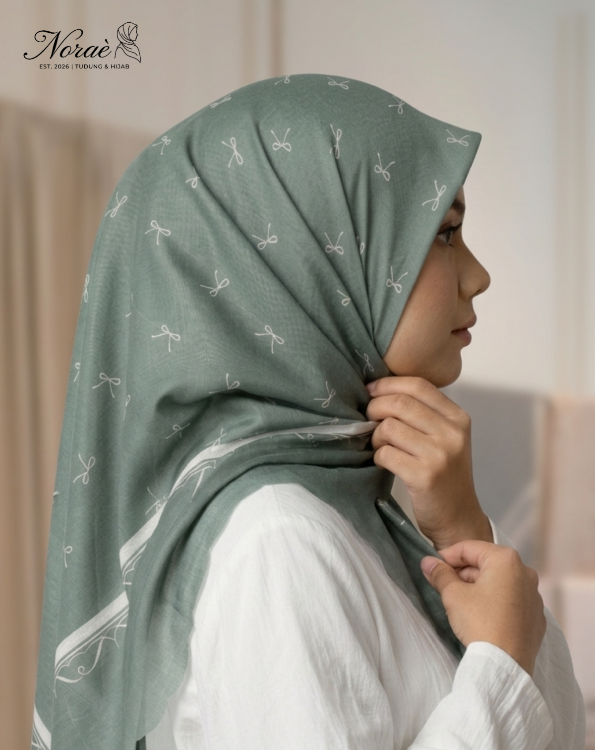 TUDUNG BAWAL PRINTED BIDANG 48 Cotton Voile Budi Sutera Design