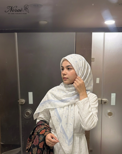 TUDUNG BAWAL PRINTED BIDANG 48 Cotton Voile Budi Sutera Design