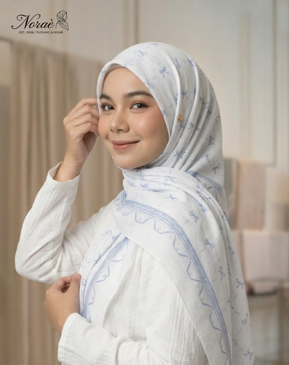 TUDUNG BAWAL PRINTED BIDANG 48 Cotton Voile Budi Sutera Design