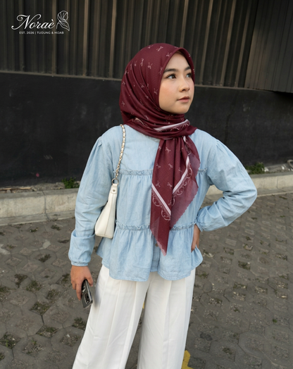 TUDUNG BAWAL PRINTED BIDANG 48 Cotton Voile Budi Sutera Design