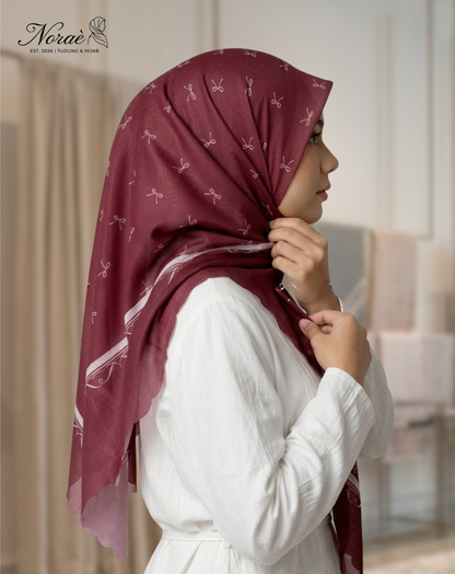 TUDUNG BAWAL PRINTED BIDANG 48 Cotton Voile Budi Sutera Design