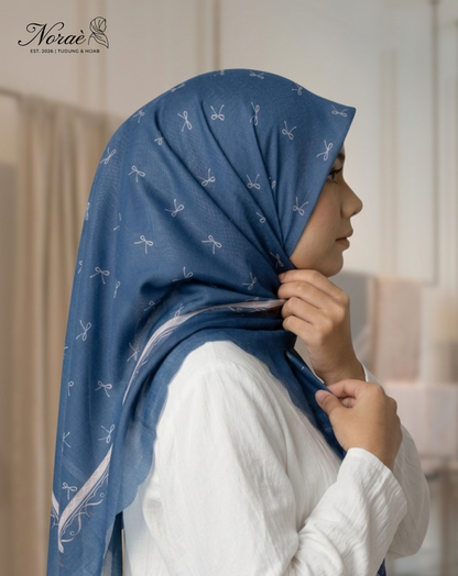 TUDUNG BAWAL PRINTED BIDANG 48 Cotton Voile Budi Sutera Design