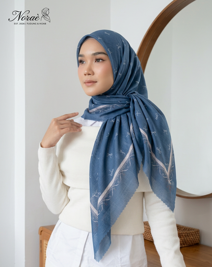 TUDUNG BAWAL PRINTED BIDANG 48 Cotton Voile Budi Sutera Design