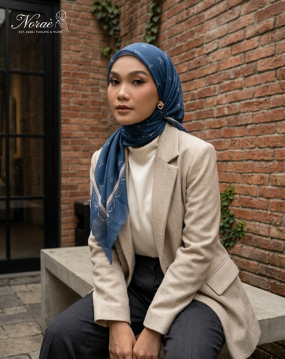 TUDUNG BAWAL PRINTED BIDANG 48 Cotton Voile Budi Sutera Design