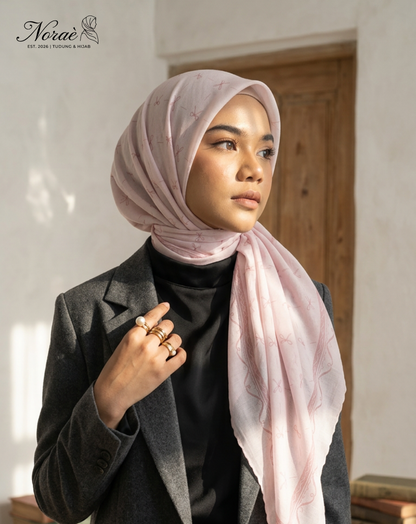 TUDUNG BAWAL PRINTED BIDANG 48 Cotton Voile Budi Sutera Design
