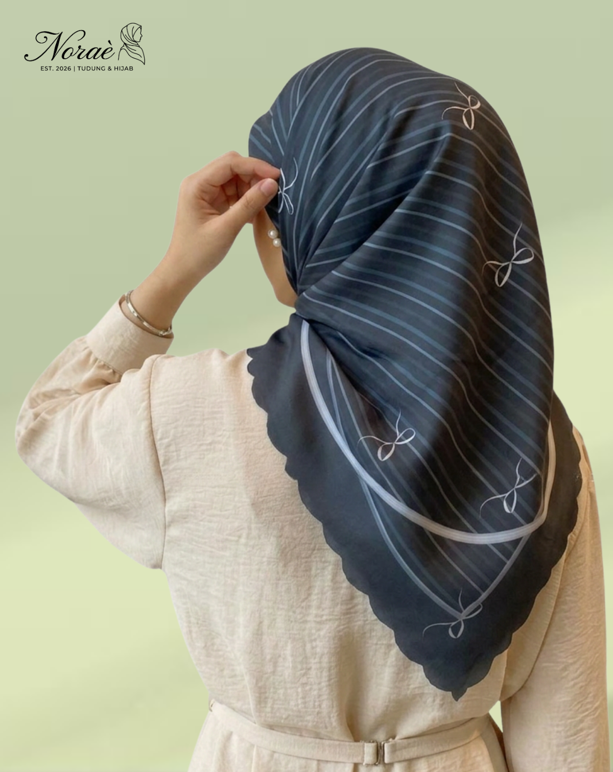 TUDUNG BAWAL PRINTED BIDANG 48 Cotton Voile Line Design