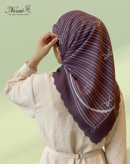 TUDUNG BAWAL PRINTED BIDANG 48 Cotton Voile Line Design