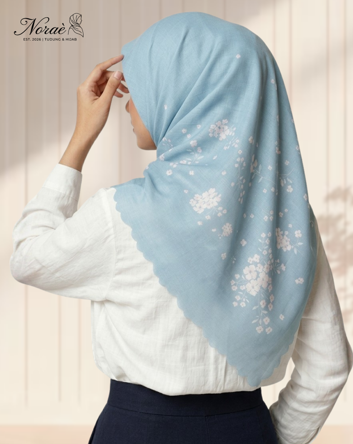 TUDUNG BAWAL PRINTED BIDANG 48 Cotton Voile Garden Design