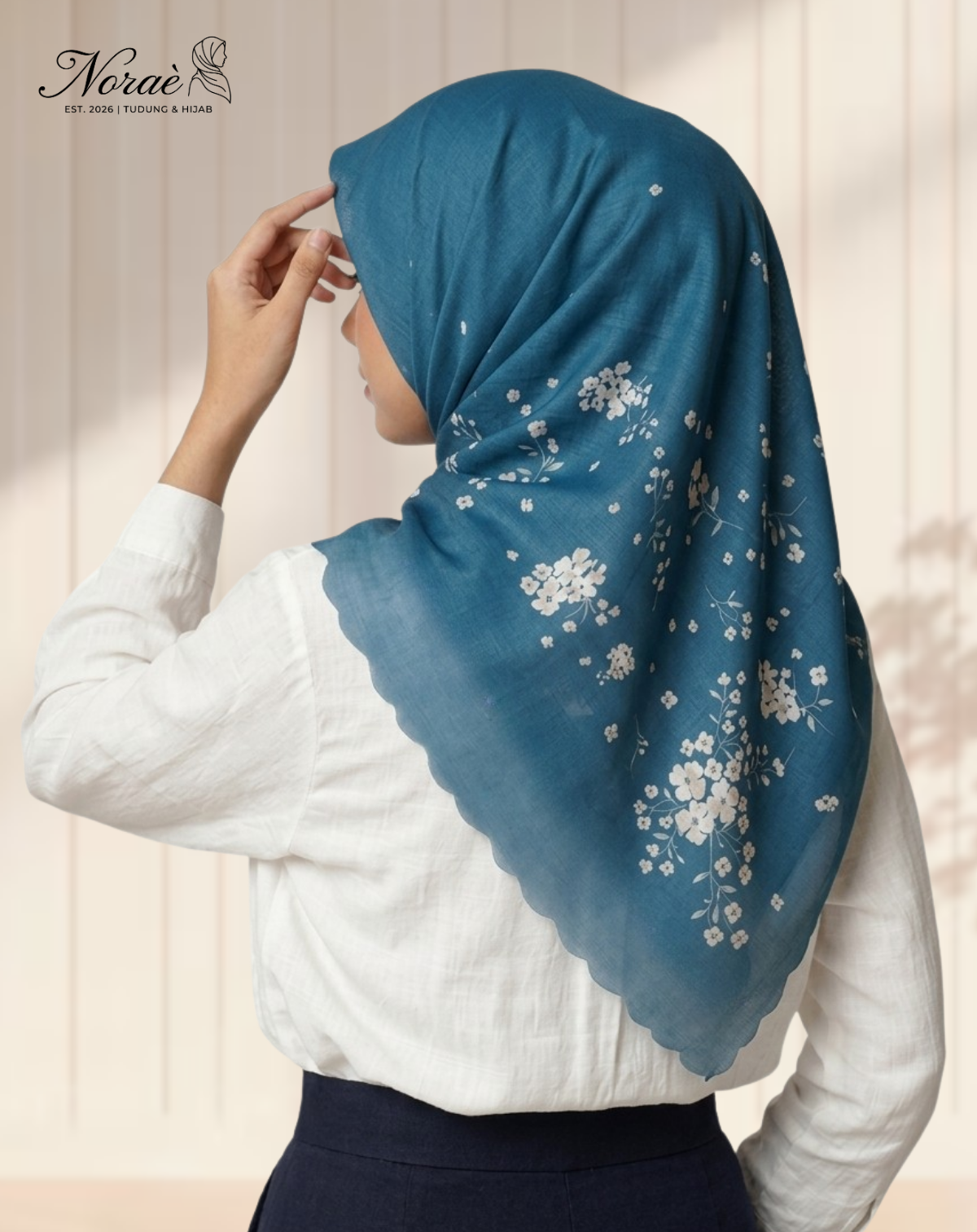 TUDUNG BAWAL PRINTED BIDANG 48 Cotton Voile Garden Design