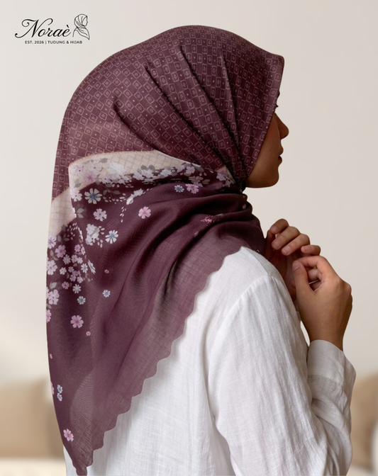 TUDUNG BAWAL PRINTED BIDANG 48 Cotton Voile Square Mix Design