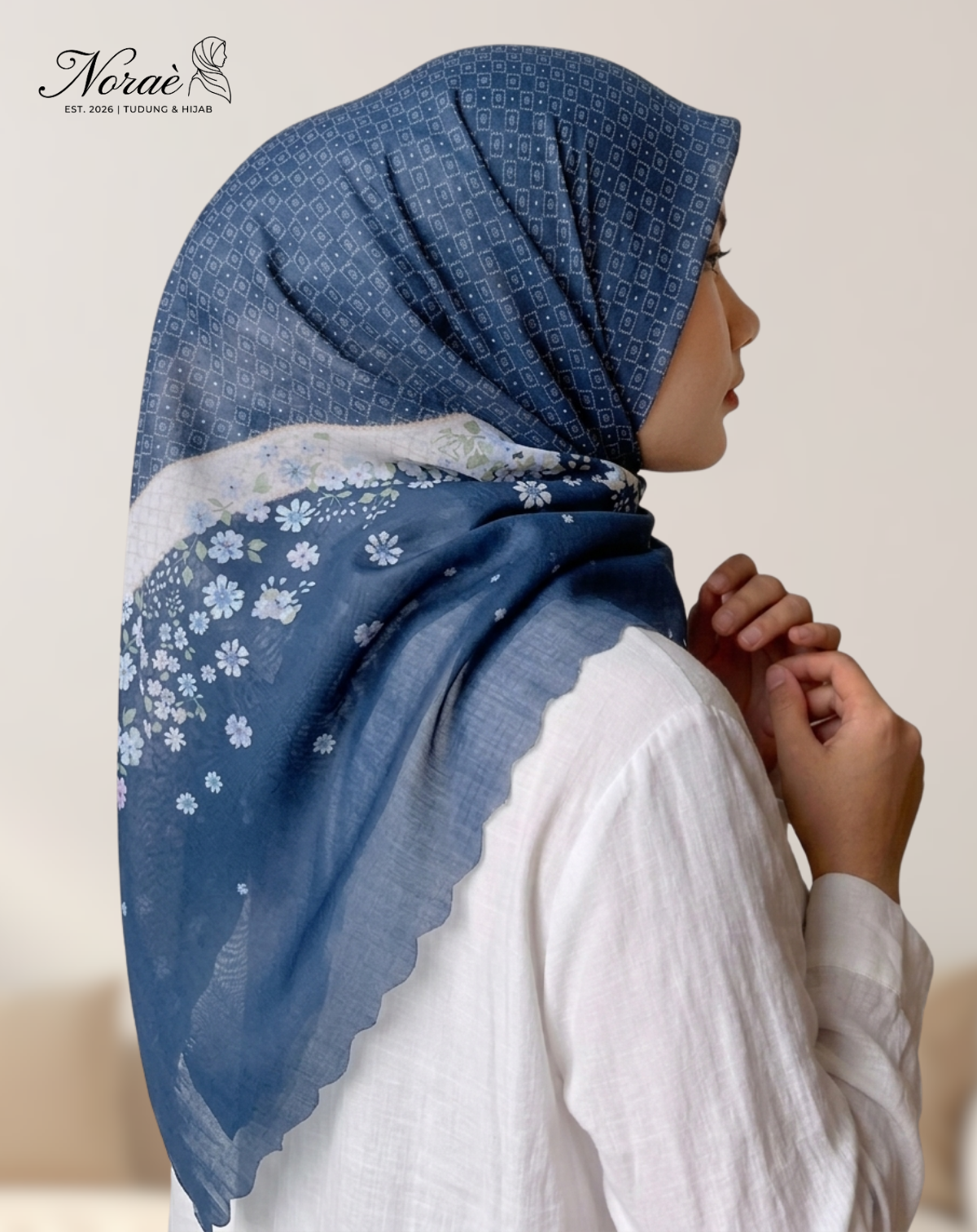 TUDUNG BAWAL PRINTED BIDANG 48 Cotton Voile Square Mix Design