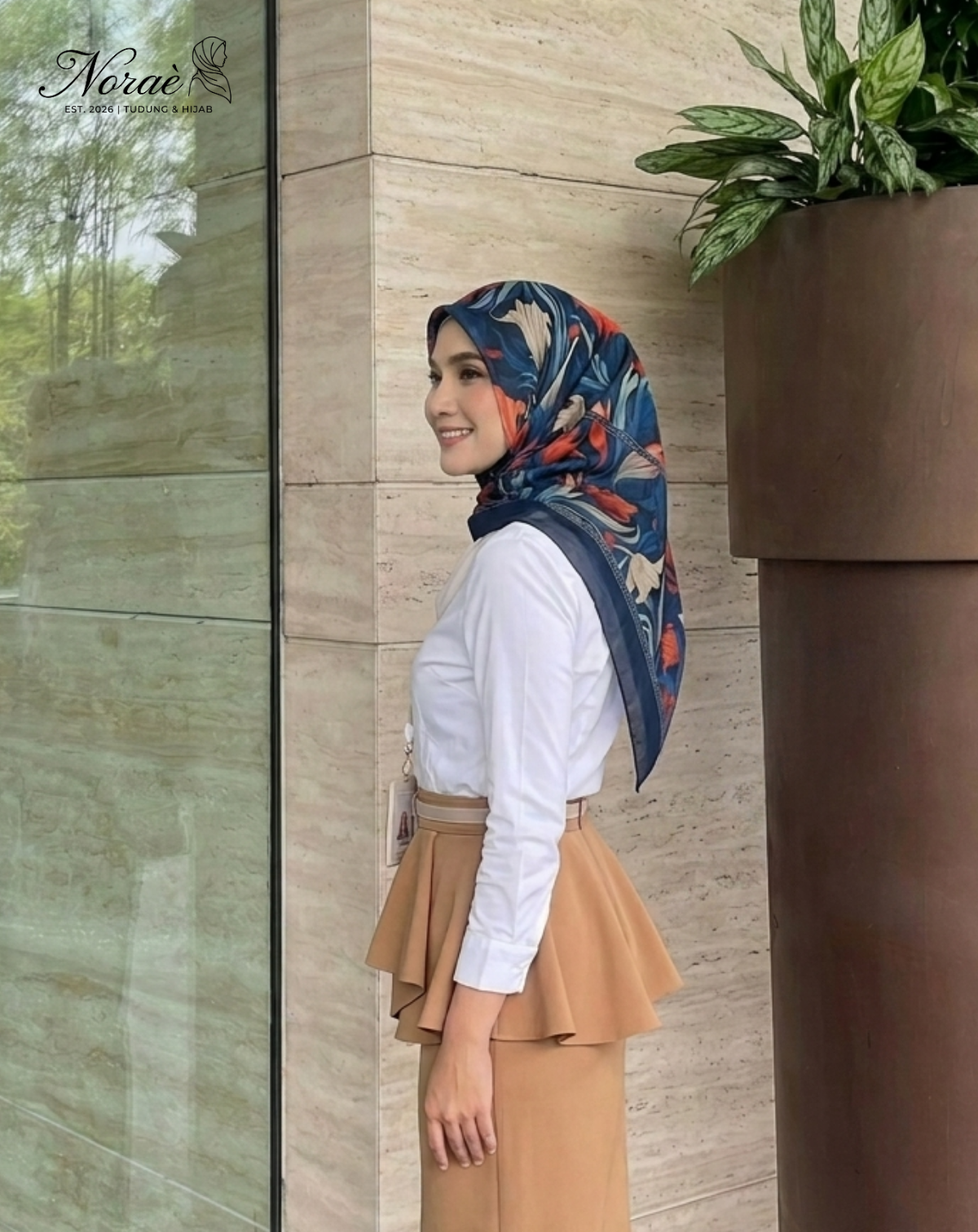 TUDUNG BAWAL PRINTED BIDANG 48 Cotton Voile Garden Fly Design