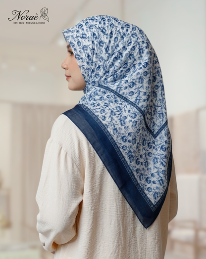 TUDUNG BAWAL PRINTED BIDANG 48 Cotton Voile Garden Fly Design