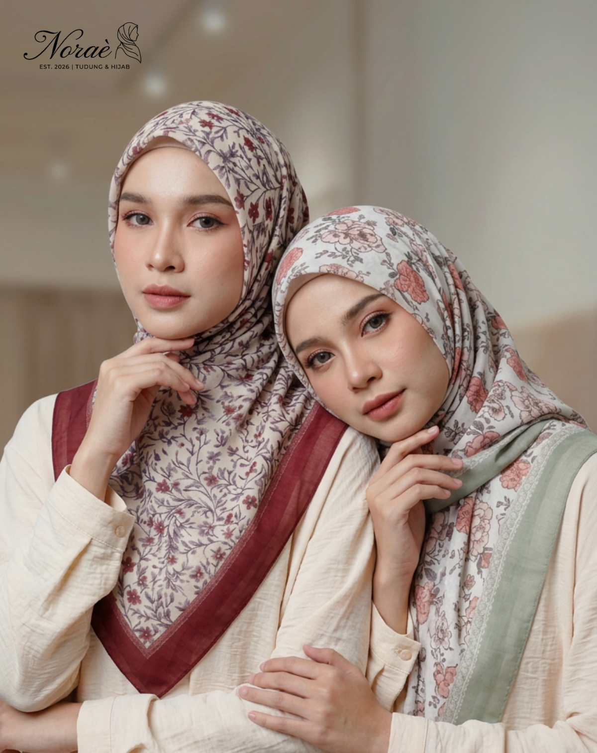 TUDUNG BAWAL PRINTED BIDANG 48 Cotton Voile Garden Fly Design