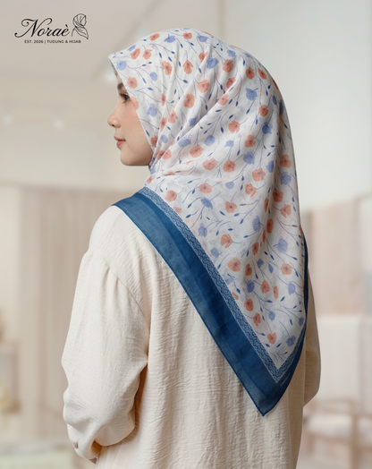 TUDUNG BAWAL PRINTED BIDANG 48 Cotton Voile Garden Fly Design