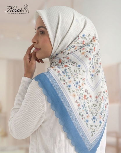 TUDUNG BAWAL PRINTED BIDANG 48 Cotton Voile Small Flower Peices