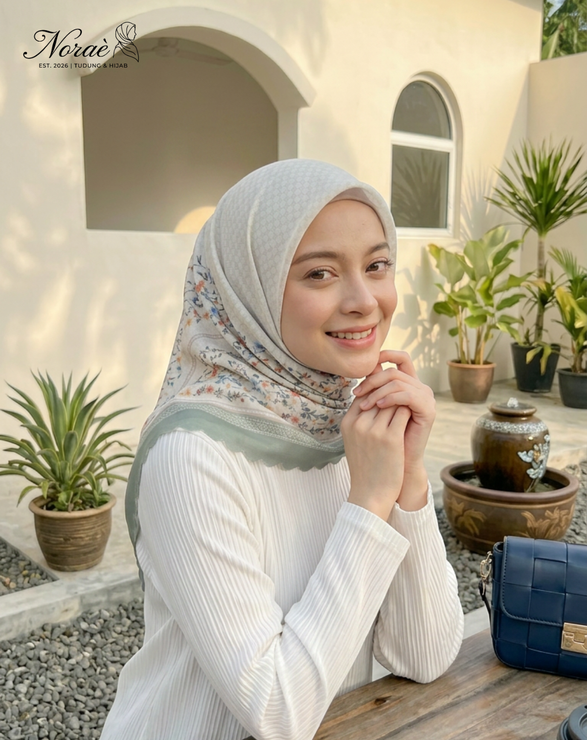 TUDUNG BAWAL PRINTED BIDANG 48 Cotton Voile Small Flower Peices