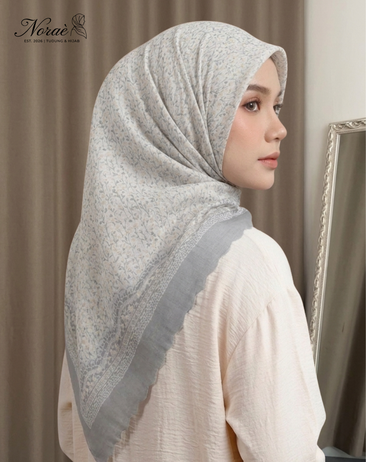 TUDUNG BAWAL PRINTED BIDANG 48 Cotton Voile Square Fruit Design