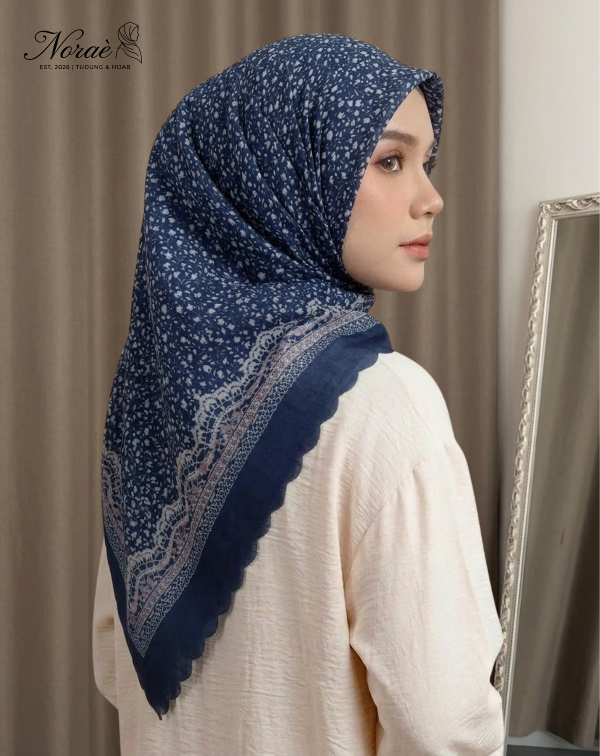 TUDUNG BAWAL PRINTED BIDANG 48 Cotton Voile Square Fruit Design