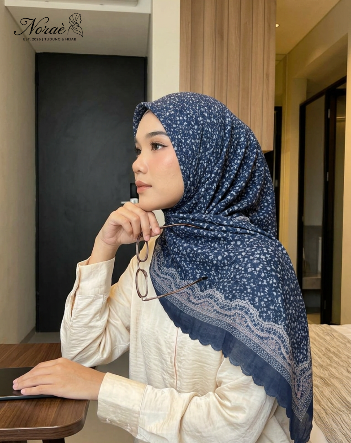 TUDUNG BAWAL PRINTED BIDANG 48 Cotton Voile Square Fruit Design