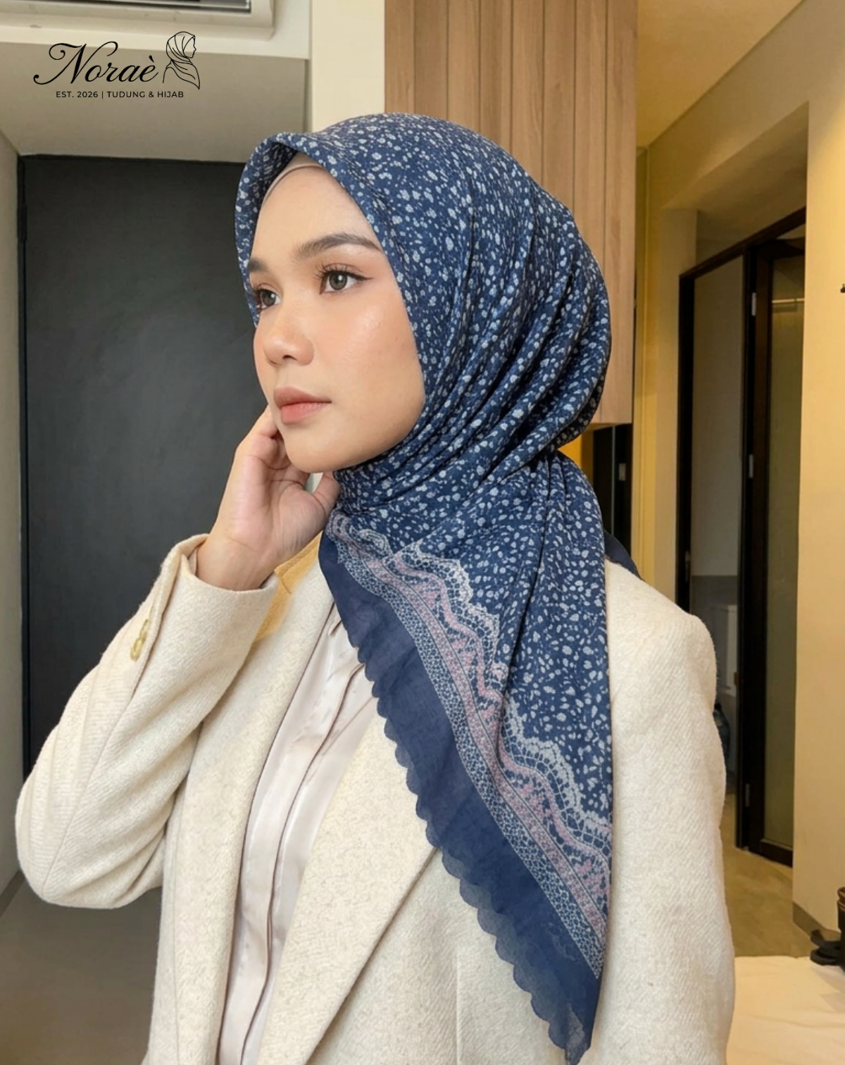 TUDUNG BAWAL PRINTED BIDANG 48 Cotton Voile Square Fruit Design