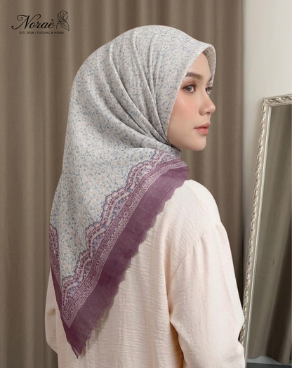 TUDUNG BAWAL PRINTED BIDANG 48 Cotton Voile Square Fruit Design