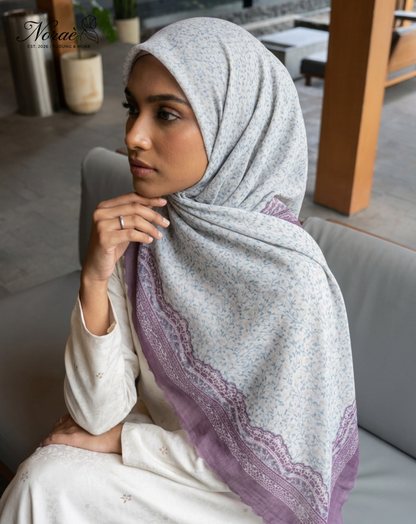 TUDUNG BAWAL PRINTED BIDANG 48 Cotton Voile Square Fruit Design
