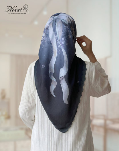 TUDUNG BAWAL PRINTED BIDANG 48 Cotton Voile Ribbon Design