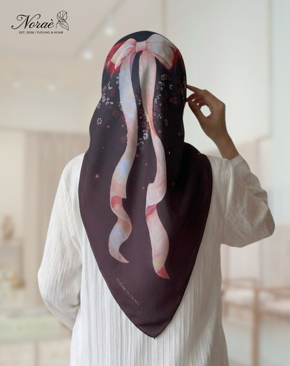 TUDUNG BAWAL PRINTED BIDANG 48 Cotton Voile Ribbon Design