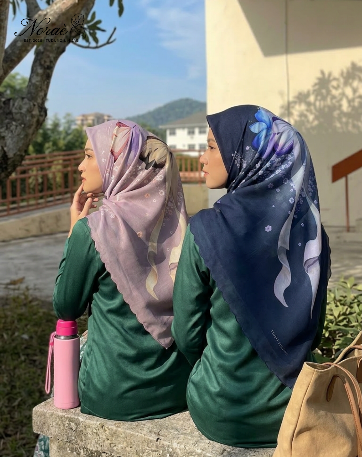 TUDUNG BAWAL PRINTED BIDANG 48 Cotton Voile Ribbon Design