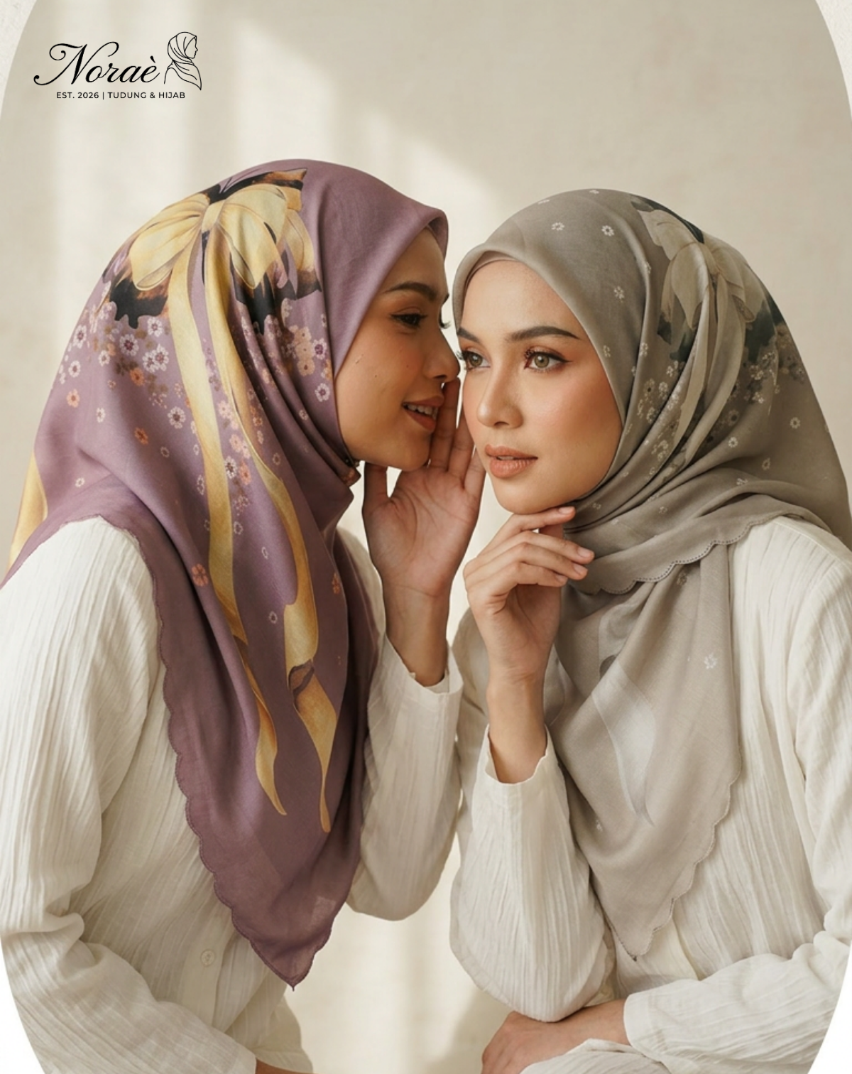 TUDUNG BAWAL PRINTED BIDANG 48 Cotton Voile Ribbon Design