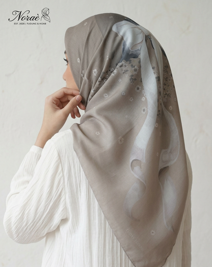 TUDUNG BAWAL PRINTED BIDANG 48 Cotton Voile Ribbon Design