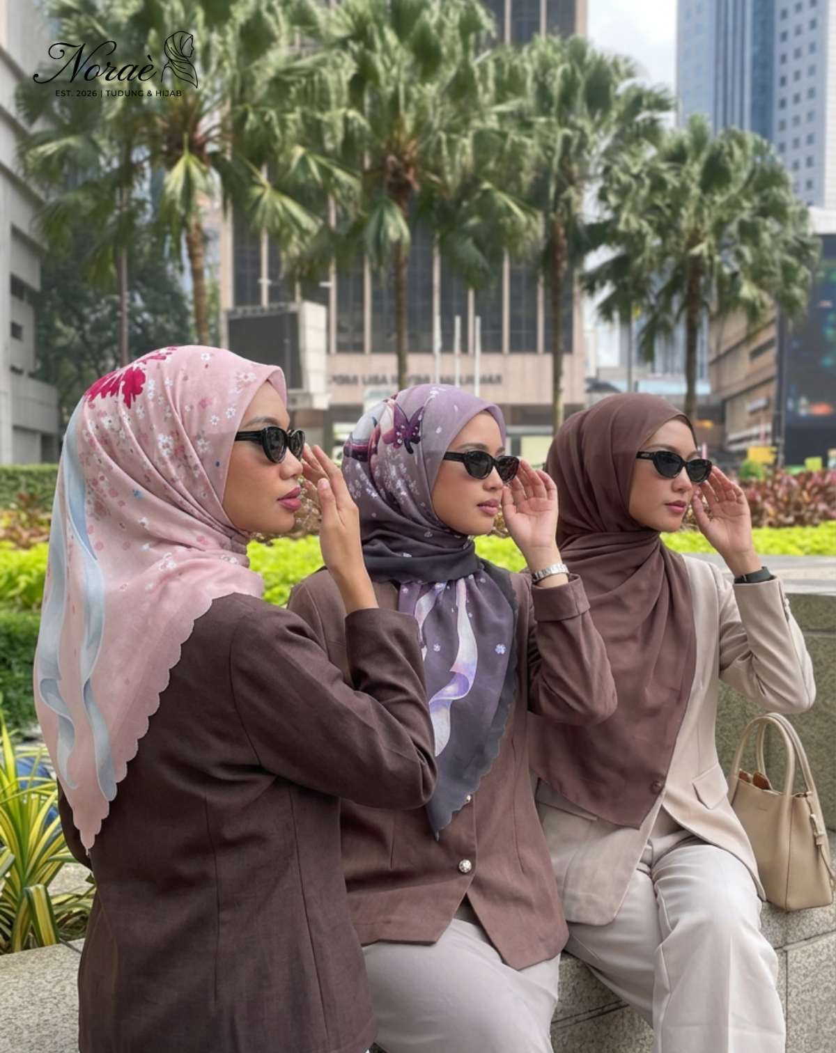 TUDUNG BAWAL PRINTED BIDANG 48 Cotton Voile Ribbon Design