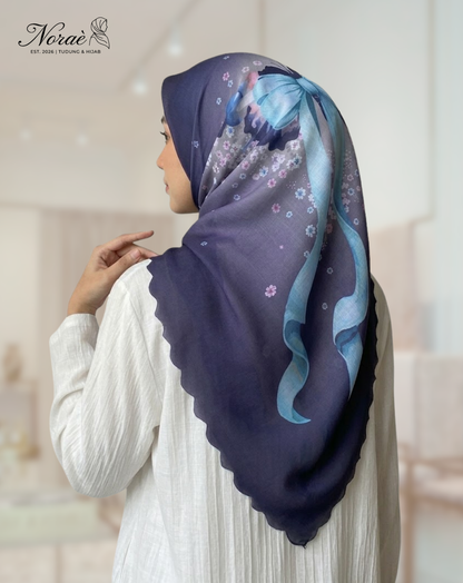 TUDUNG BAWAL PRINTED BIDANG 48 Cotton Voile Ribbon Design