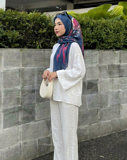 TUDUNG BAWAL PRINTED BIDANG 48 Cotton Voile Ribbon Design