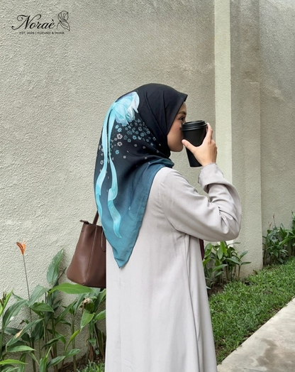 TUDUNG BAWAL PRINTED BIDANG 48 Cotton Voile Ribbon Design