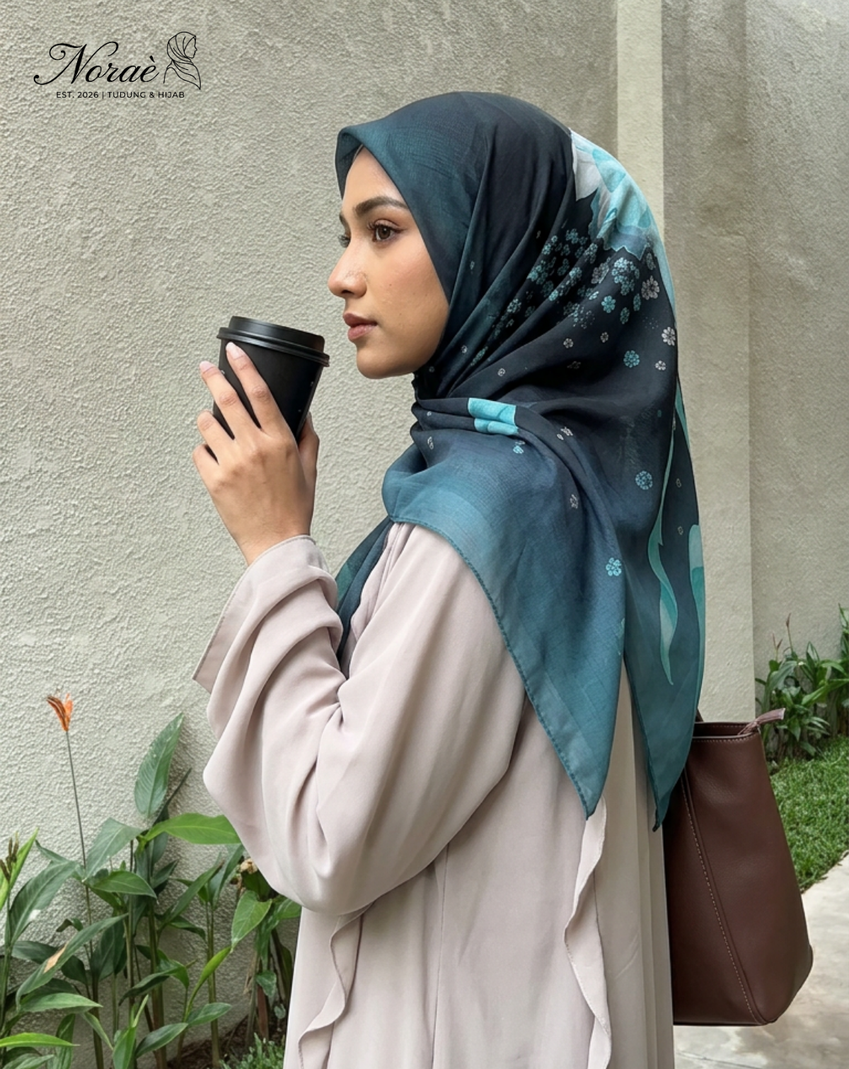 TUDUNG BAWAL PRINTED BIDANG 48 Cotton Voile Ribbon Design