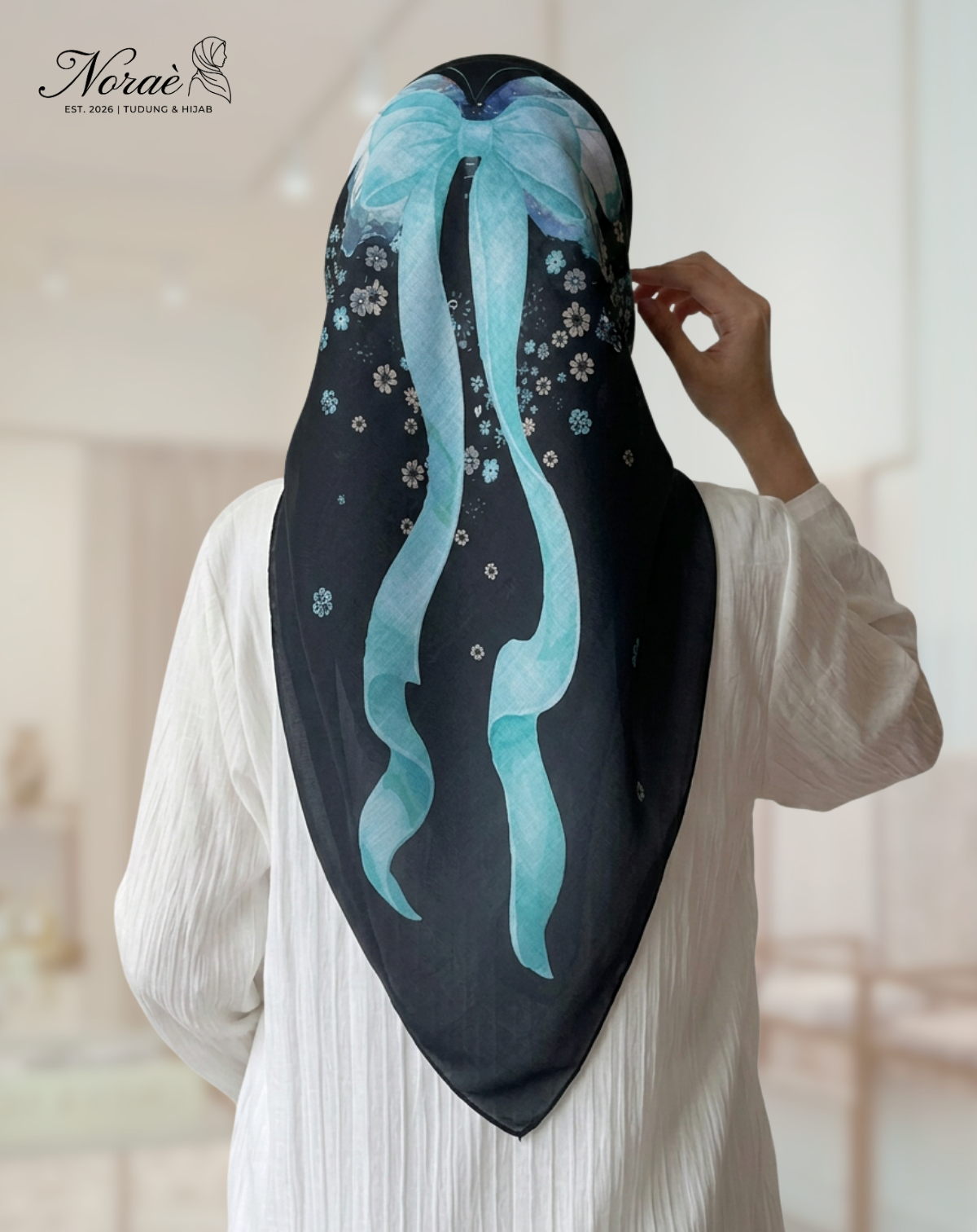 TUDUNG BAWAL PRINTED BIDANG 48 Cotton Voile Ribbon Design