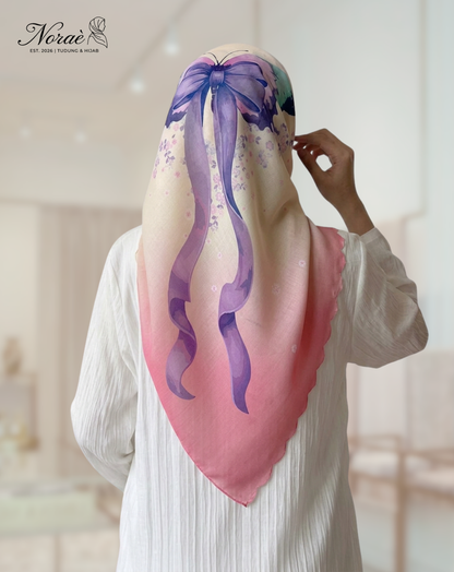 TUDUNG BAWAL PRINTED BIDANG 48 Cotton Voile Ribbon Design