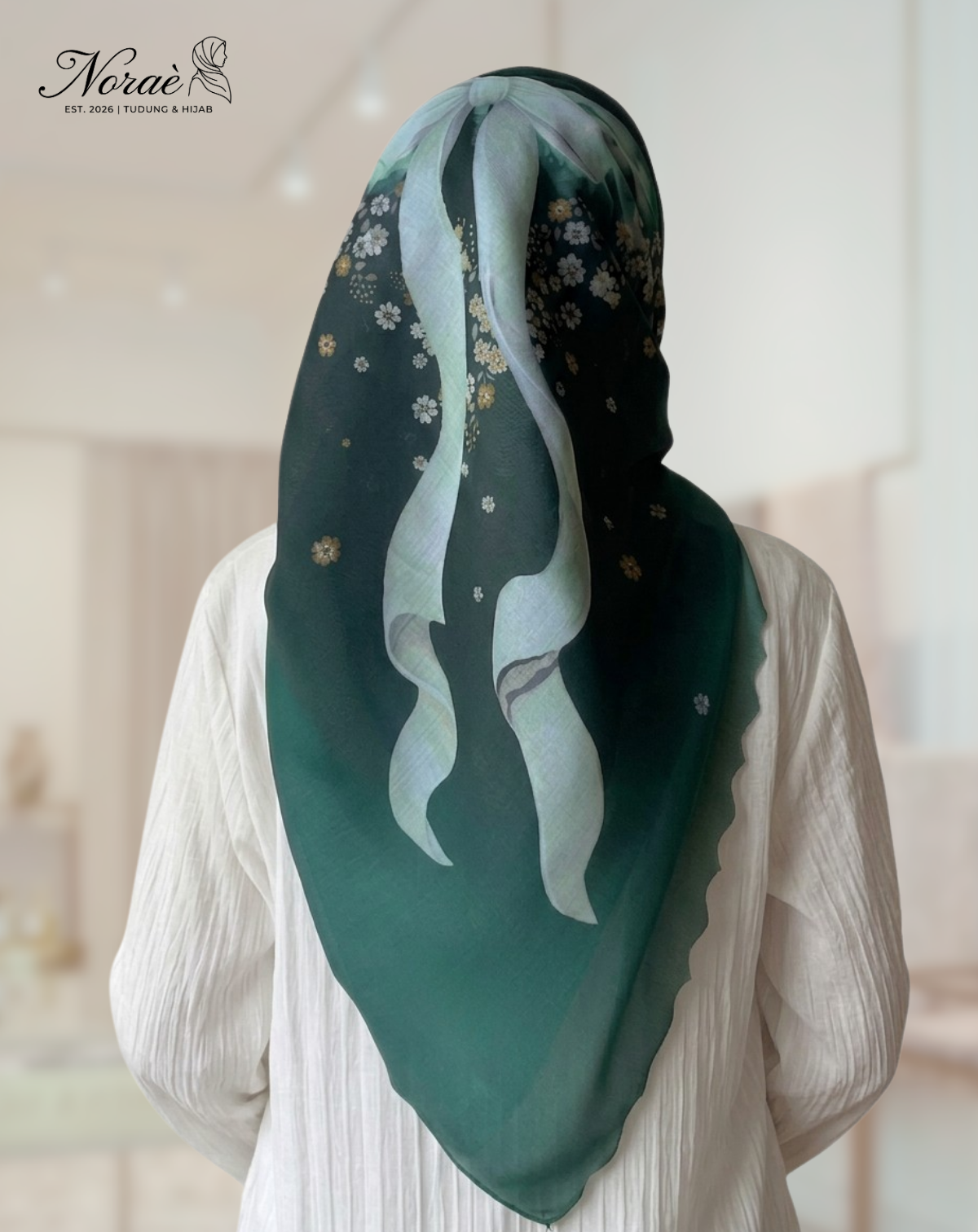 TUDUNG BAWAL PRINTED BIDANG 48 Cotton Voile Ribbon Design