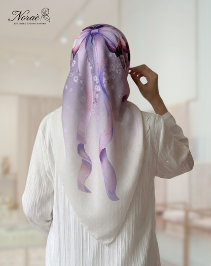 TUDUNG BAWAL PRINTED BIDANG 48 Cotton Voile Ribbon Design