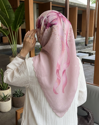 TUDUNG BAWAL PRINTED BIDANG 48 Cotton Voile Ribbon Design