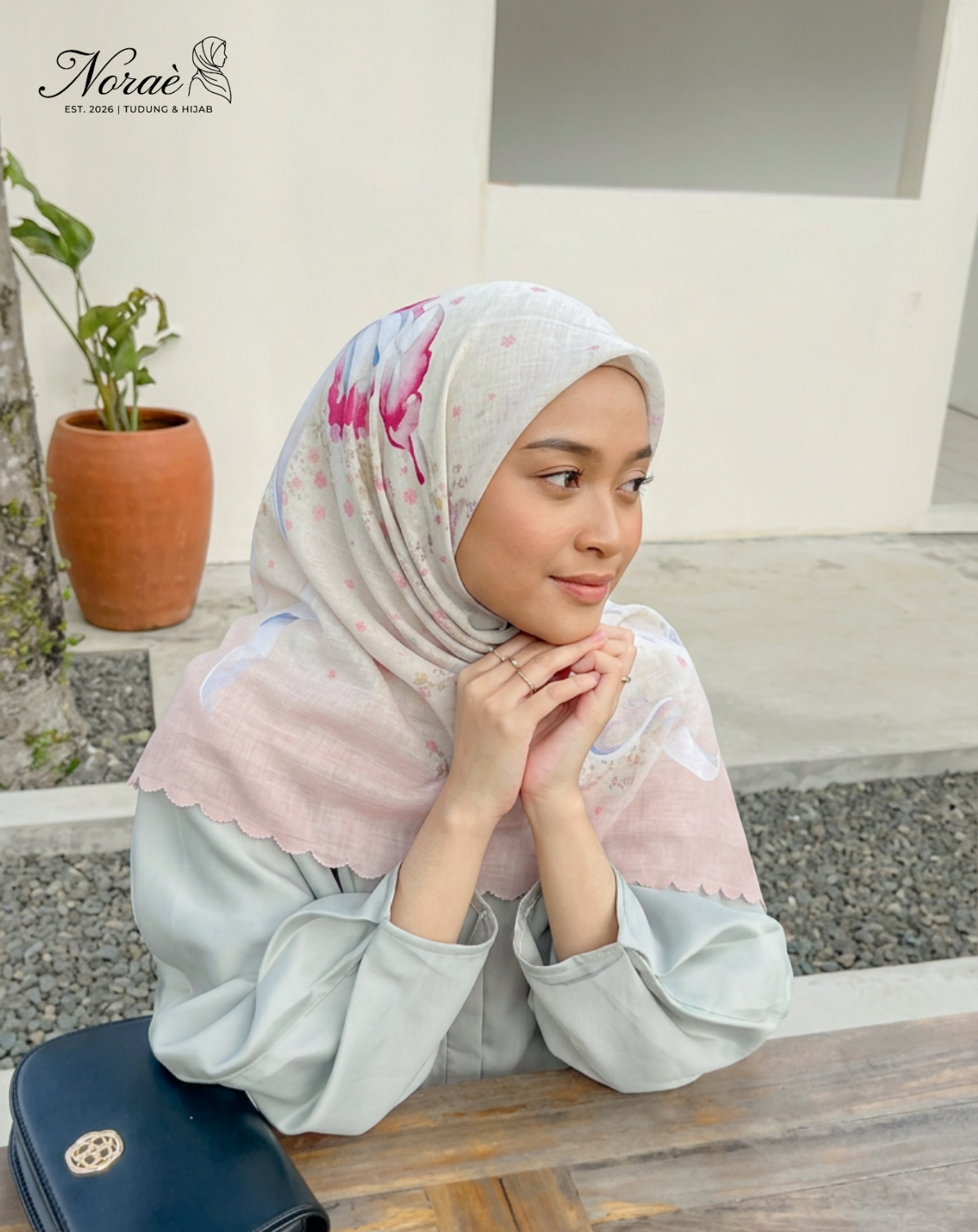 TUDUNG BAWAL PRINTED BIDANG 48 Cotton Voile Ribbon Design