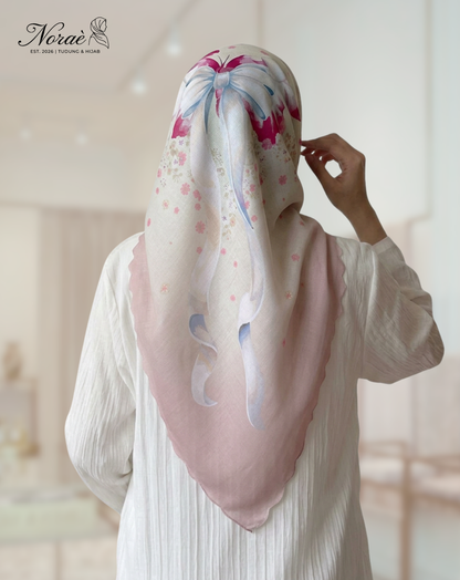 TUDUNG BAWAL PRINTED BIDANG 48 Cotton Voile Ribbon Design