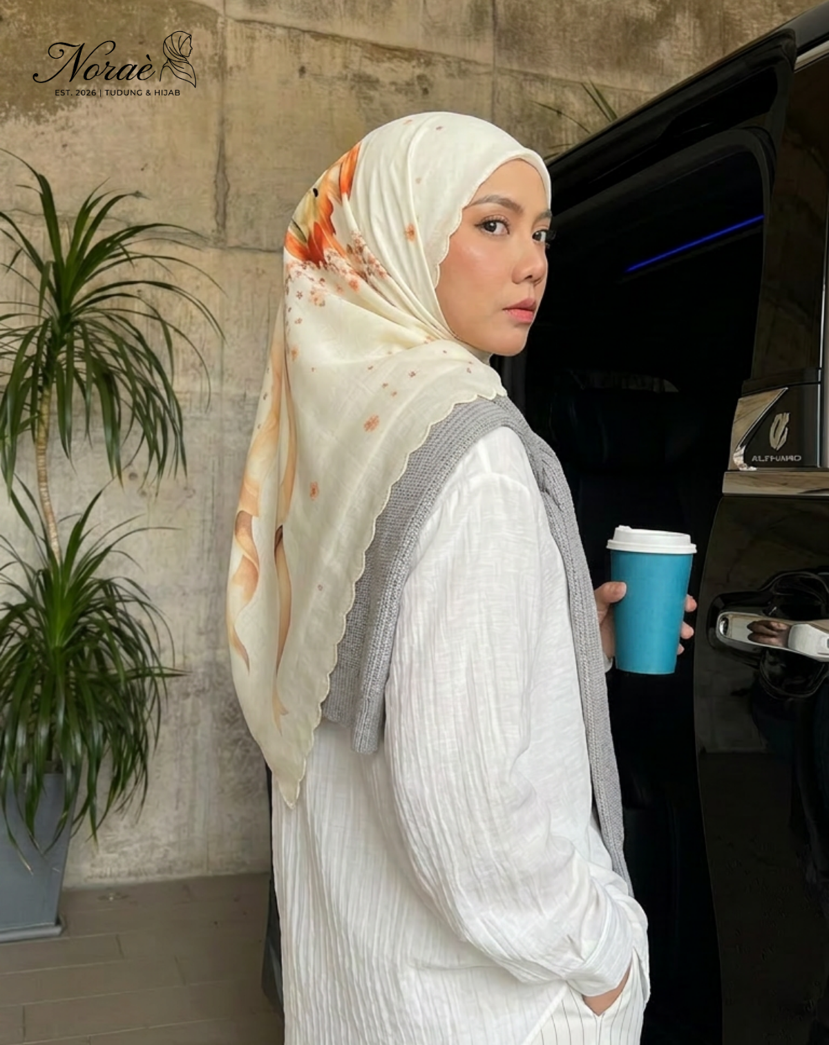 TUDUNG BAWAL PRINTED BIDANG 48 Cotton Voile Ribbon Design